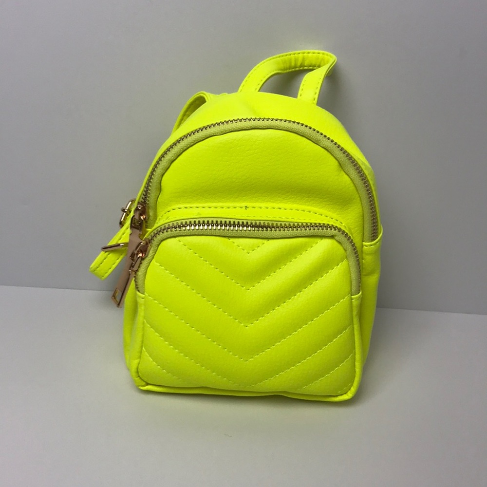 Neon Mini Backpack with Rose Gold Detailing